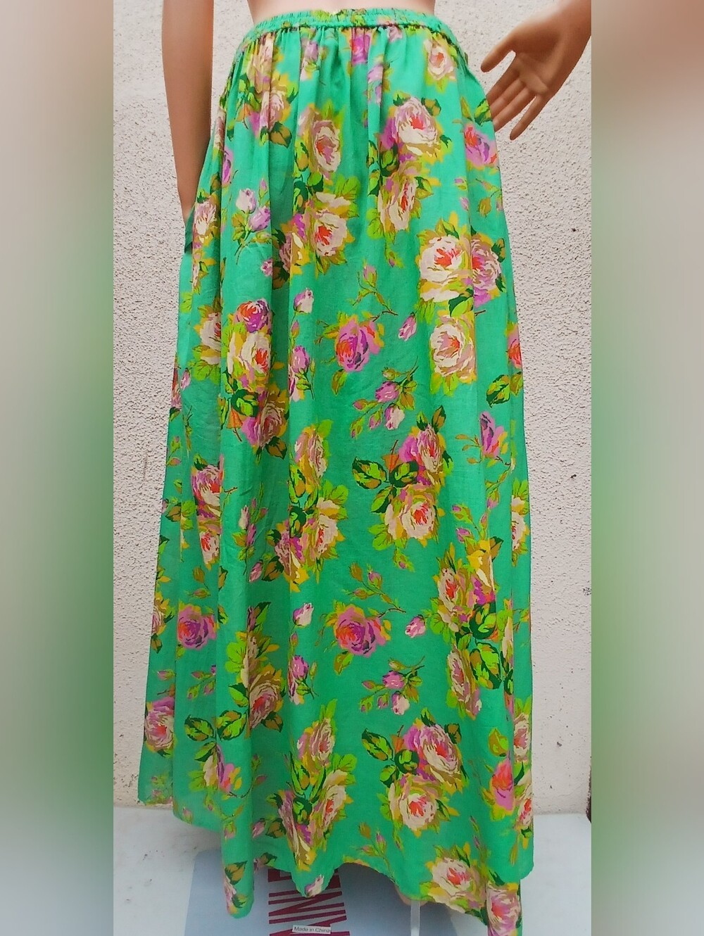 NWT J.Crew Green Floral Cotton Maxi Skirt Cottagecore Garden Party Size M - Picture 5 of 14